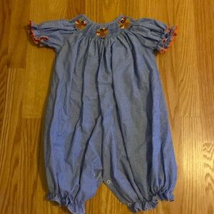 Smocked turkey long bubble